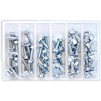Bolt MC Hardware M6 10mm Hex Flange Bolt Assortment - 80-Piece Kit SV-M6HEX10_1002384
