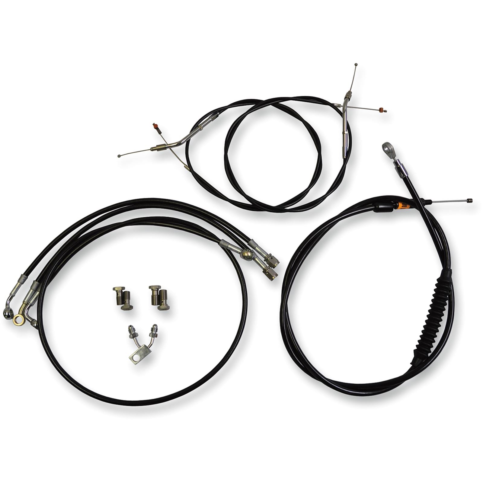 LA Choppers Std Blk Vinyl Braided Cable/Brake Line Kit for 18"-20" Ape Hangers [MPN: LA-8150KT-19B]_415129