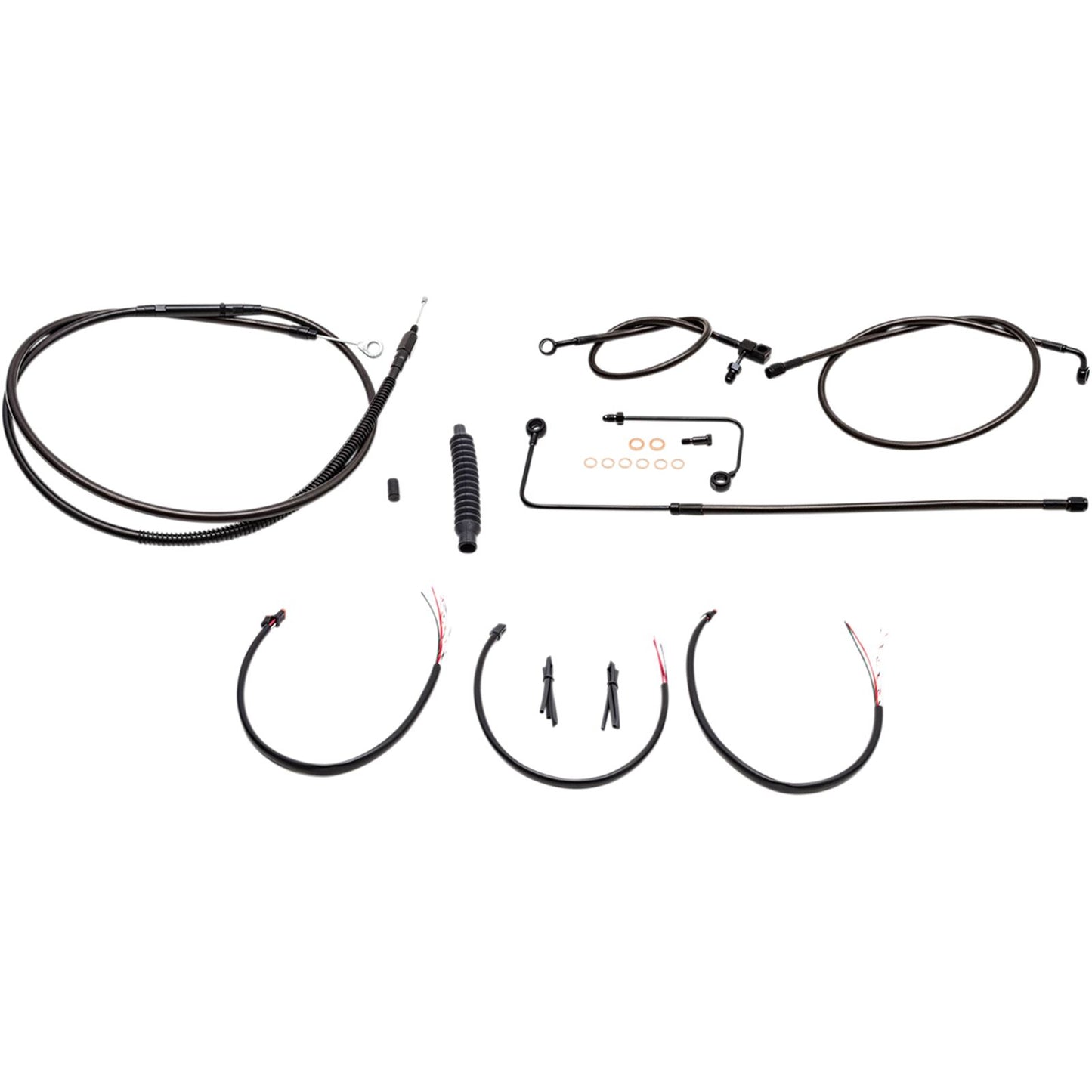 LA Choppers Midnight Cable Kit for 12" - 14" Ape Hanger Handlebars [MPN: LA-8151KT2B-13M]_415712