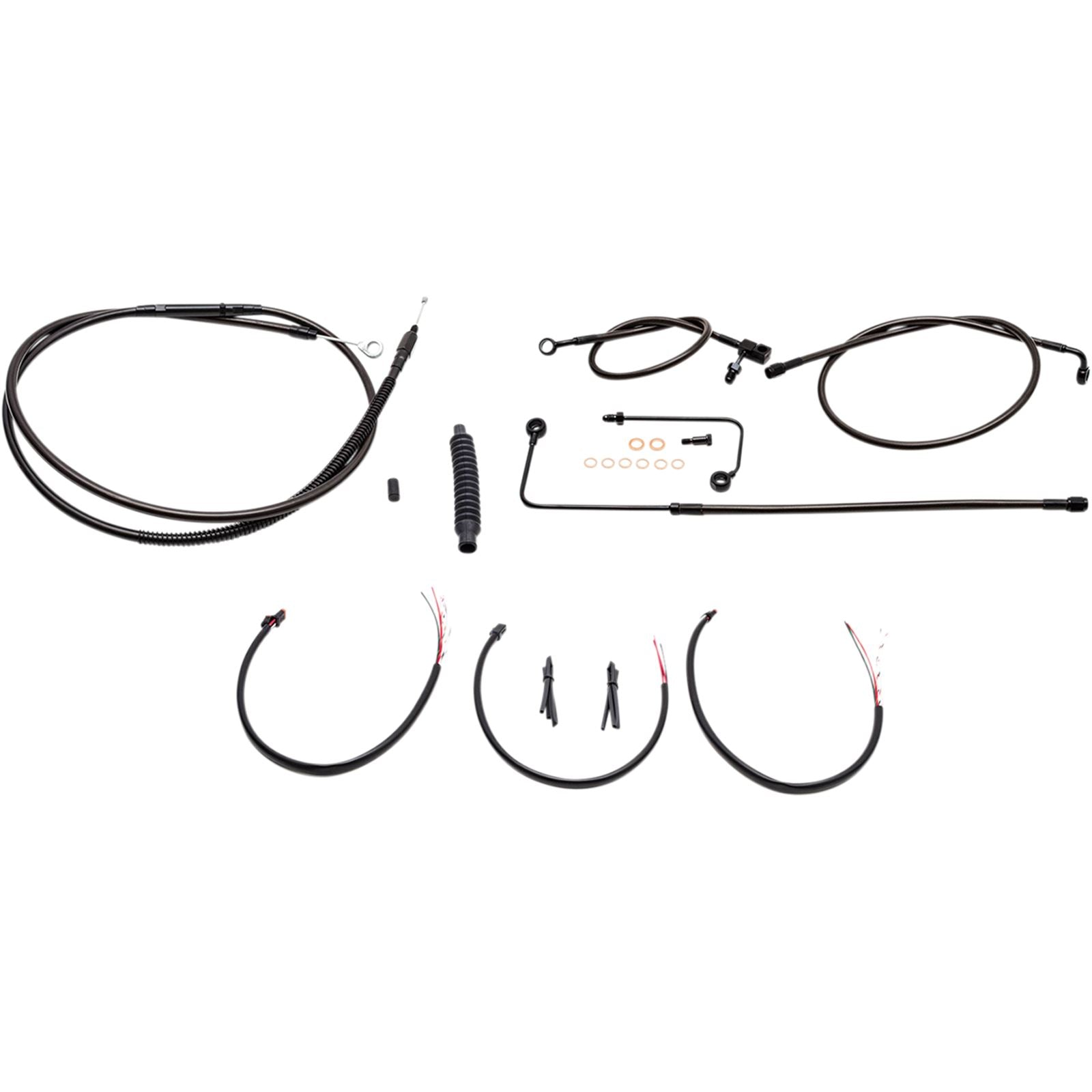 LA Choppers Midnight Cable Kit for 12" - 14" Ape Hanger Handlebars [MPN: LA-8151KT2B-13M]_415712