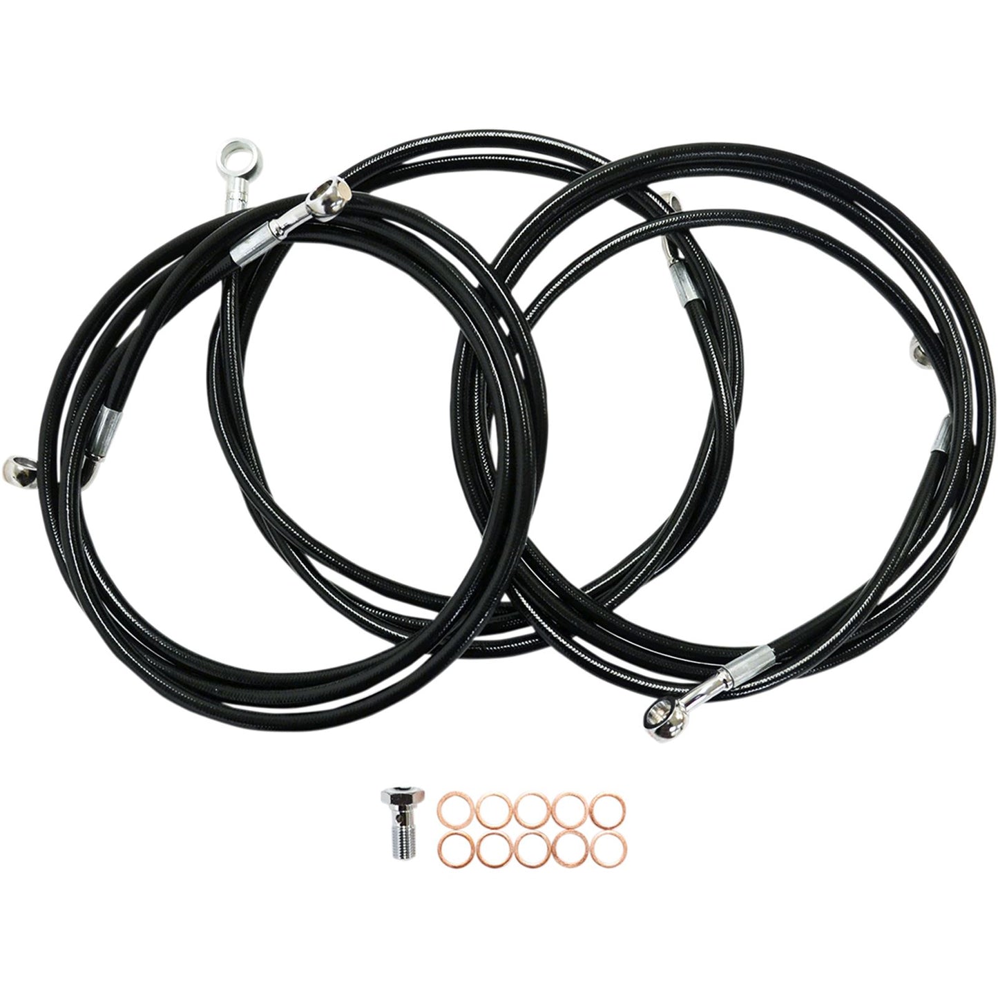 LA Choppers Brake Lines - Black - 12-14 14+ FL ABS [MPN: LA-8052B13B]_416468