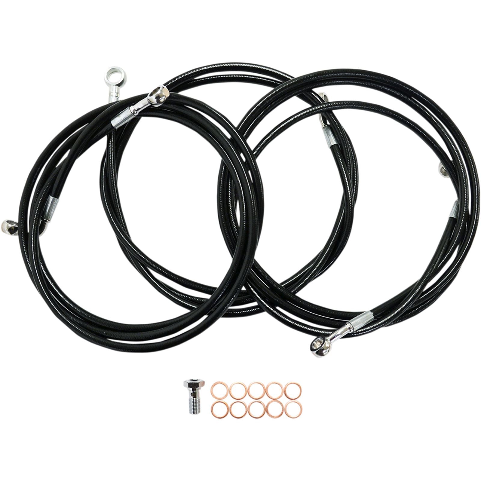 LA Choppers Brake Lines - Black - 12-14 14+ FL ABS [MPN: LA-8052B13B]_416468