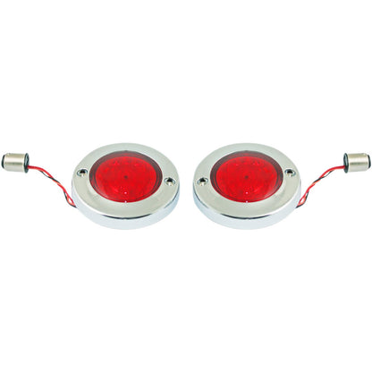 Custom Dynamics LED Flat Turn Signals - 1156 - Chrome - Red Lens PB-FB-R-1156CR_367516