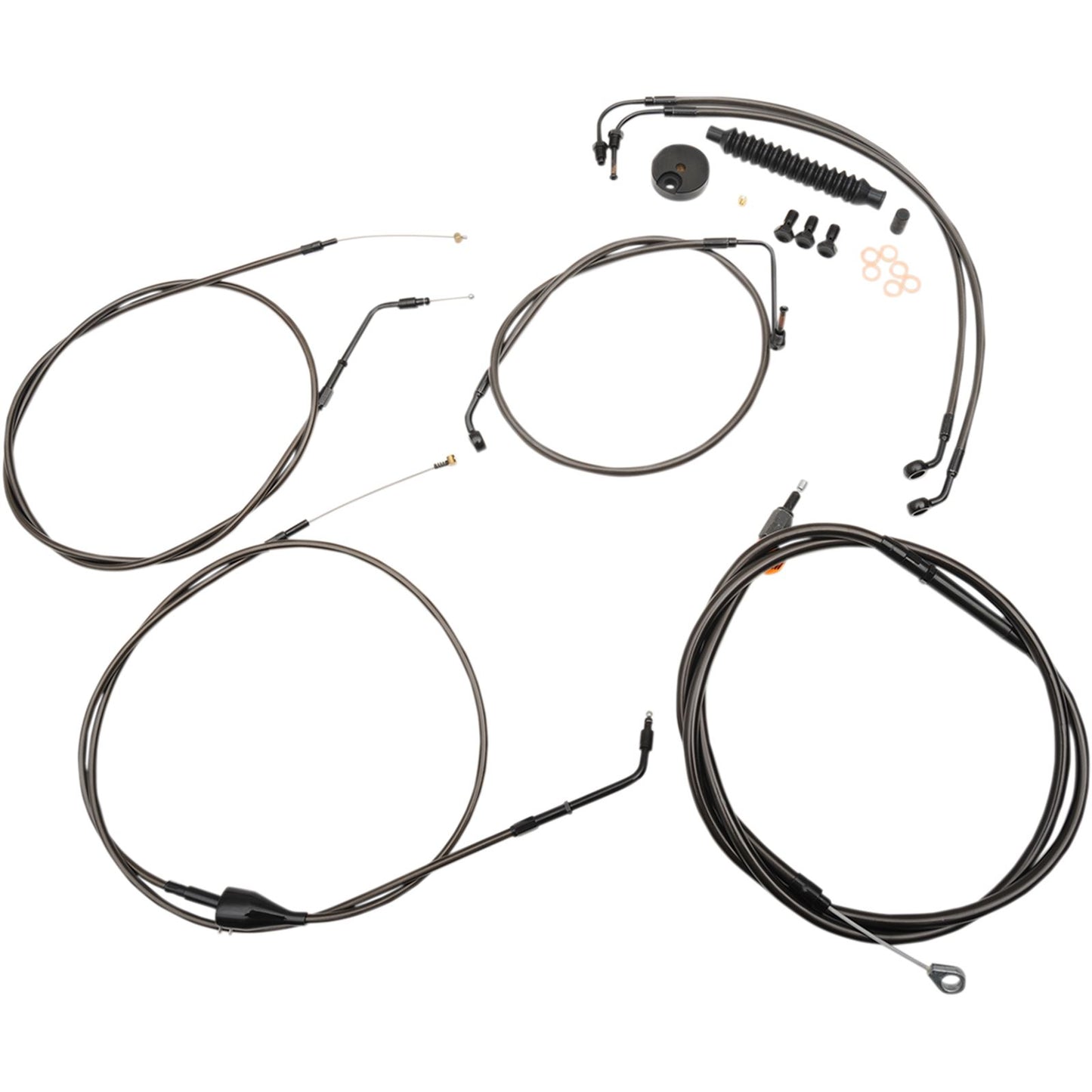 LA Choppers Std Midnight Braided Cable/Brake Line Kit for 15"-17" Ape Hangers [MPN: LA-8005KT-16M]_415568