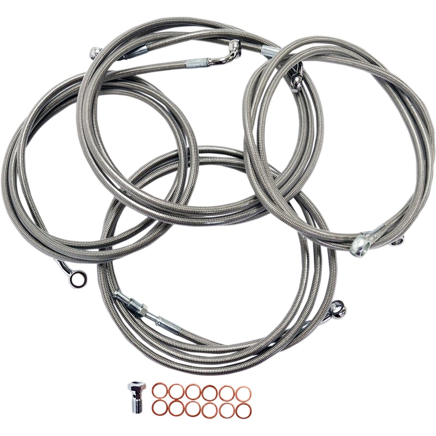 LA Choppers Standard Stainless Braided Handlebar Cable/Brake Line Kit [MPN: LA-8052KT-13]_415149