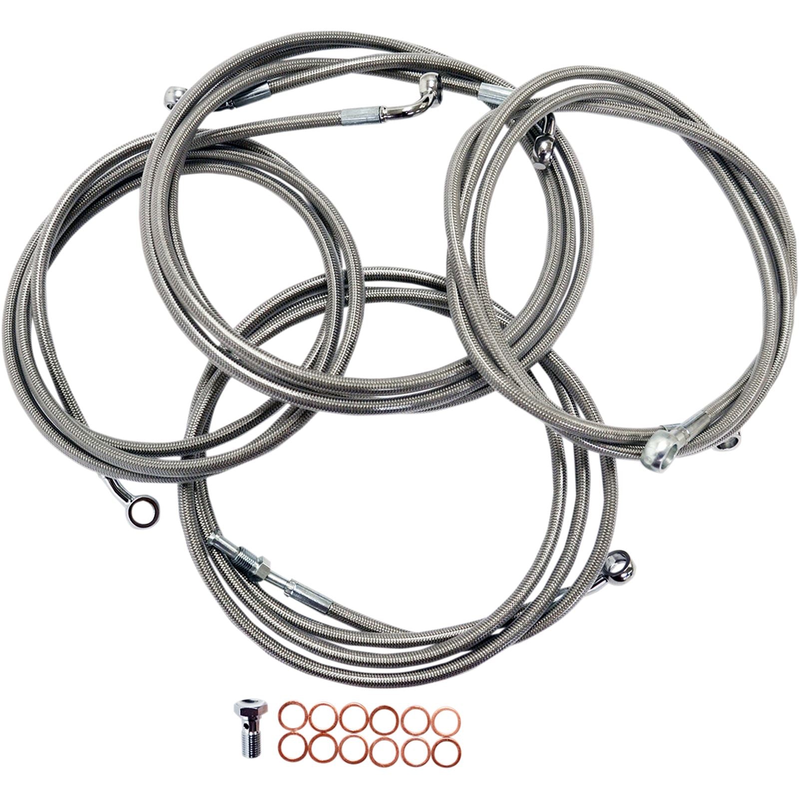 LA Choppers Standard Stainless Braided Handlebar Cable/Brake Line Kit [MPN: LA-8052KT-13]_415149