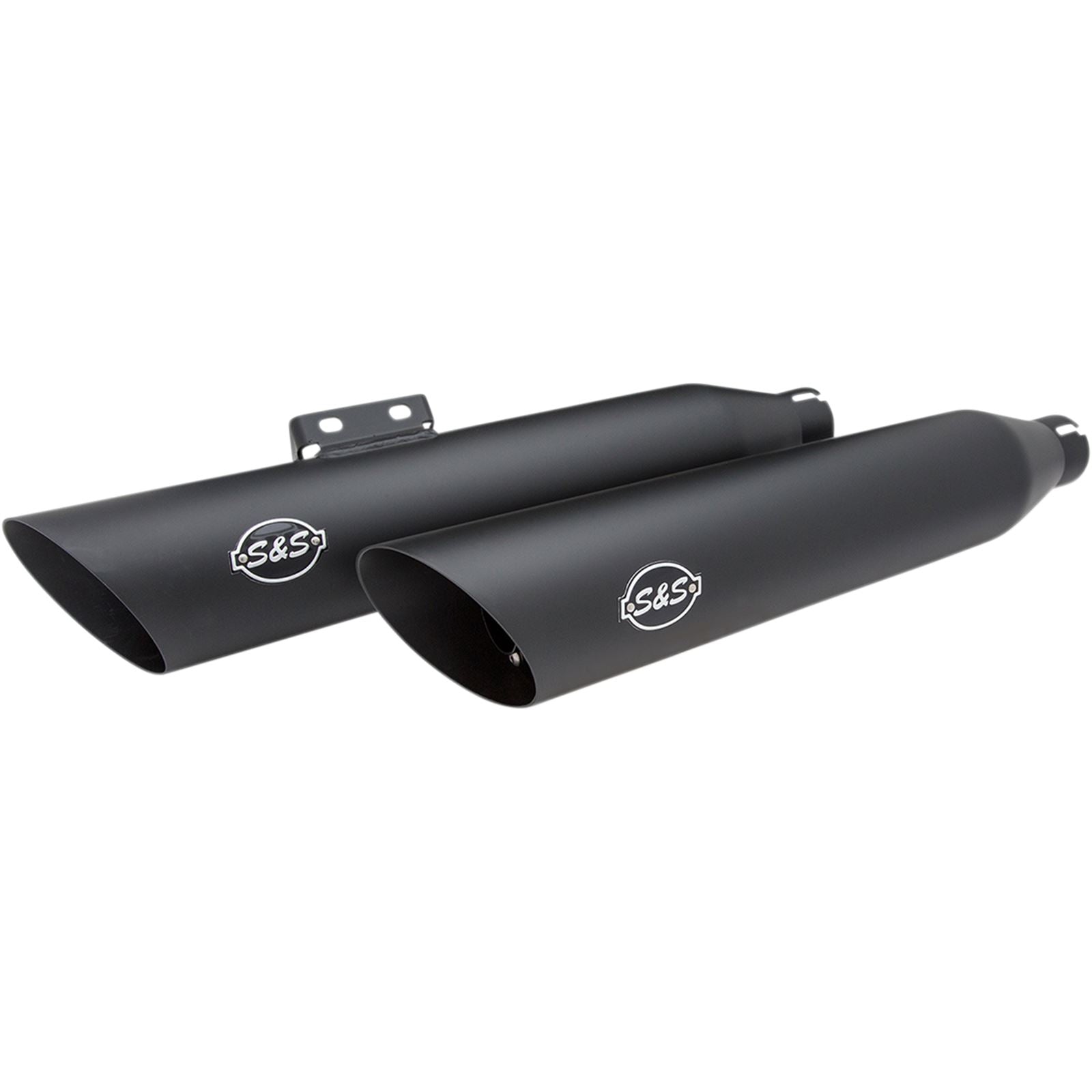 S&S Cycle Slash Cut Race Mufflers - Black - Softail '18-'19 550-0735_470079