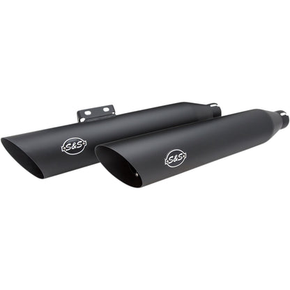 S&S Cycle Slash Cut Race Mufflers - Black - Softail '18-'19 550-0735_470079