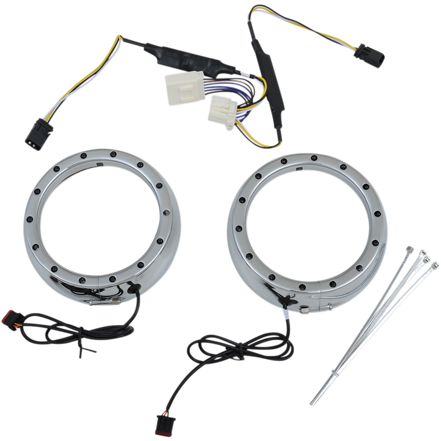 Custom Dynamics Lighted Passing Lamp Trim Ring '96-'05 FLHT - Chrome CDTB-45TR-3C_367298