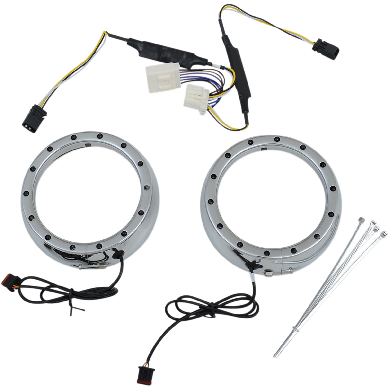 Custom Dynamics Lighted Passing Lamp Trim Ring '96-'05 FLHT - Chrome CDTB-45TR-3C_367298