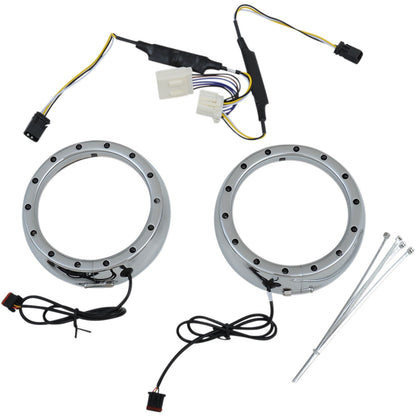 Custom Dynamics Lighted Passing Lamp Trim Ring '96-'05 FLHT - Chrome CDTB-45TR-3C_367298