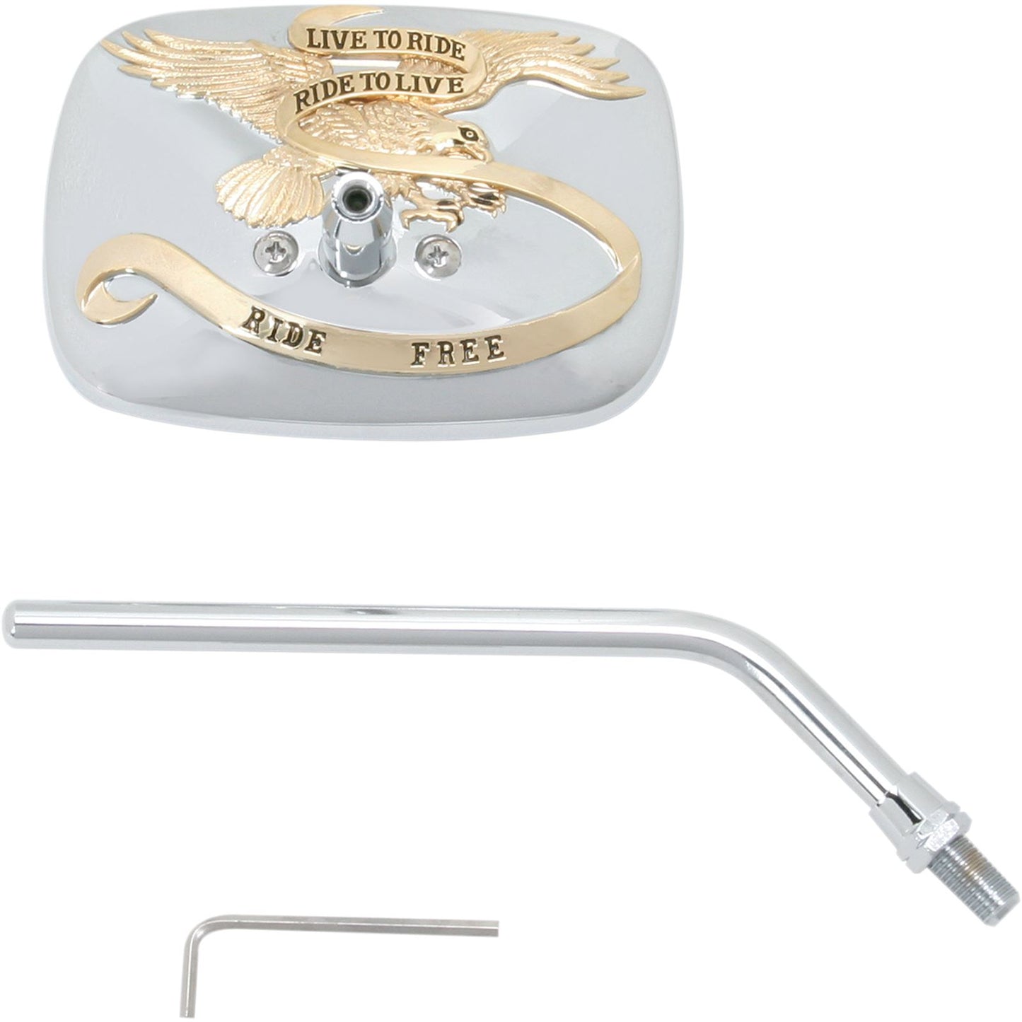Emgo Live to Ride Free Mirror - Chrome/Gold - Right 20-31759A_381849