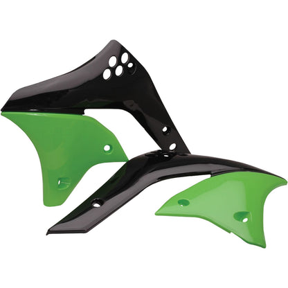 Acerbis Radiator Shrouds - Black/Green 2043740215_284018