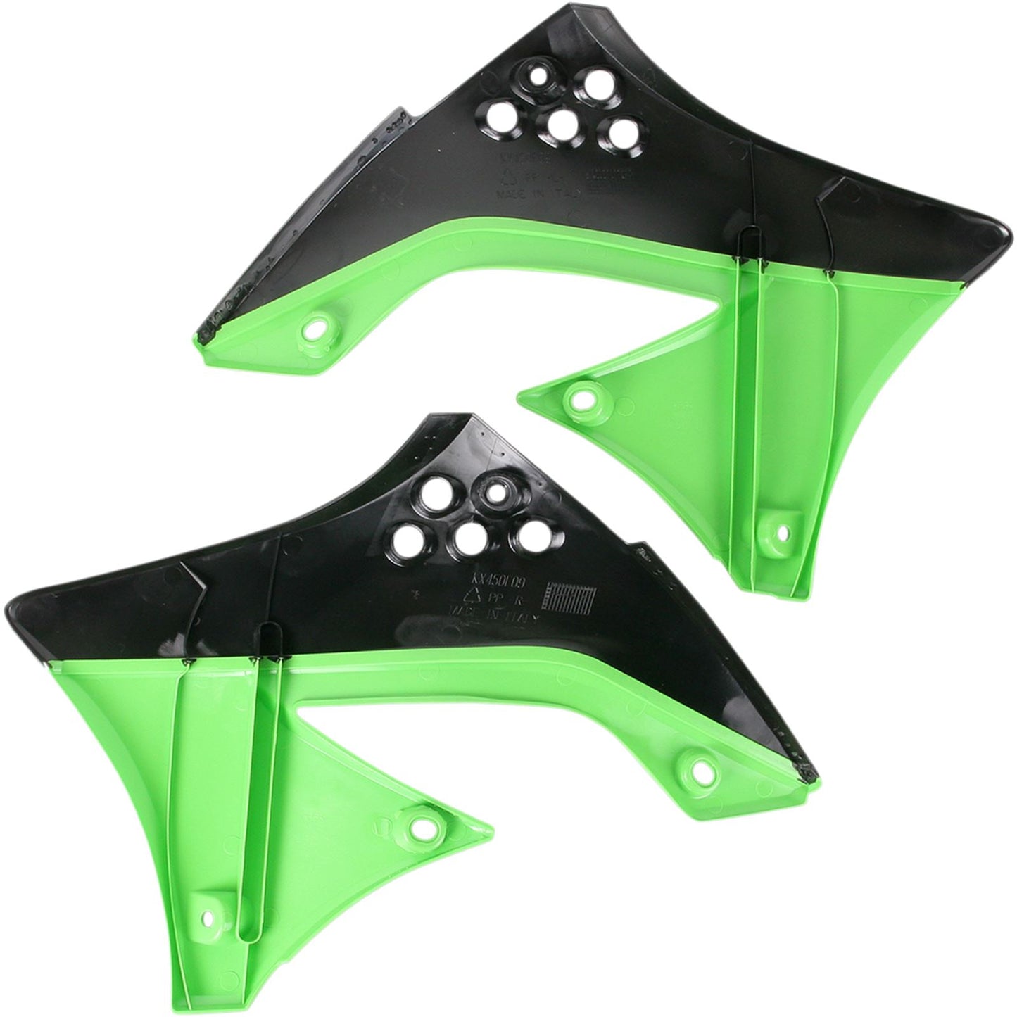Acerbis Radiator Shrouds - Black/Green 2141711043_319683