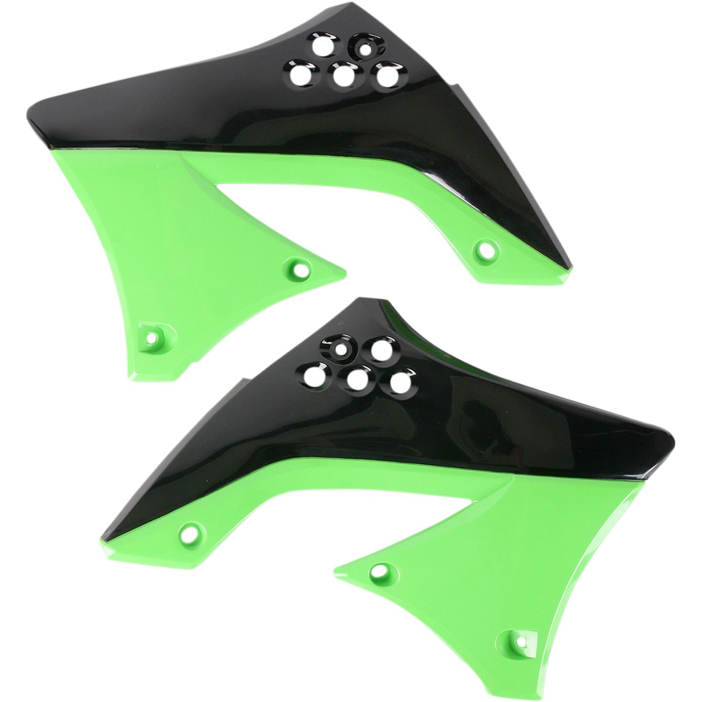 Acerbis Radiator Shrouds - Black/Green 2141711043_319684