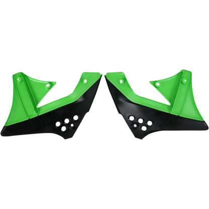 Acerbis Radiator Shrouds - Black/Green 2141721043_319685