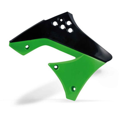 Acerbis Radiator Shrouds - Black/Green 2141721043_284422
