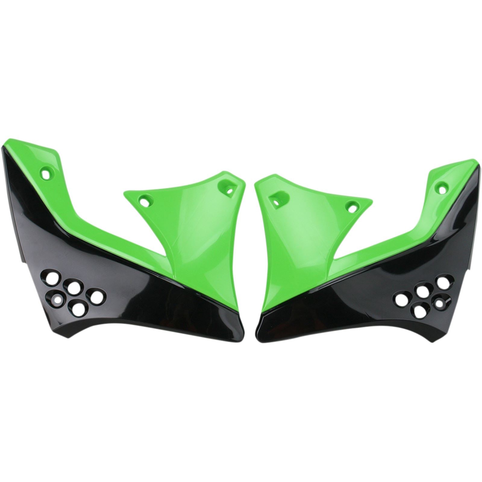 Acerbis Radiator Shrouds - Black/Green 2141721043_319686