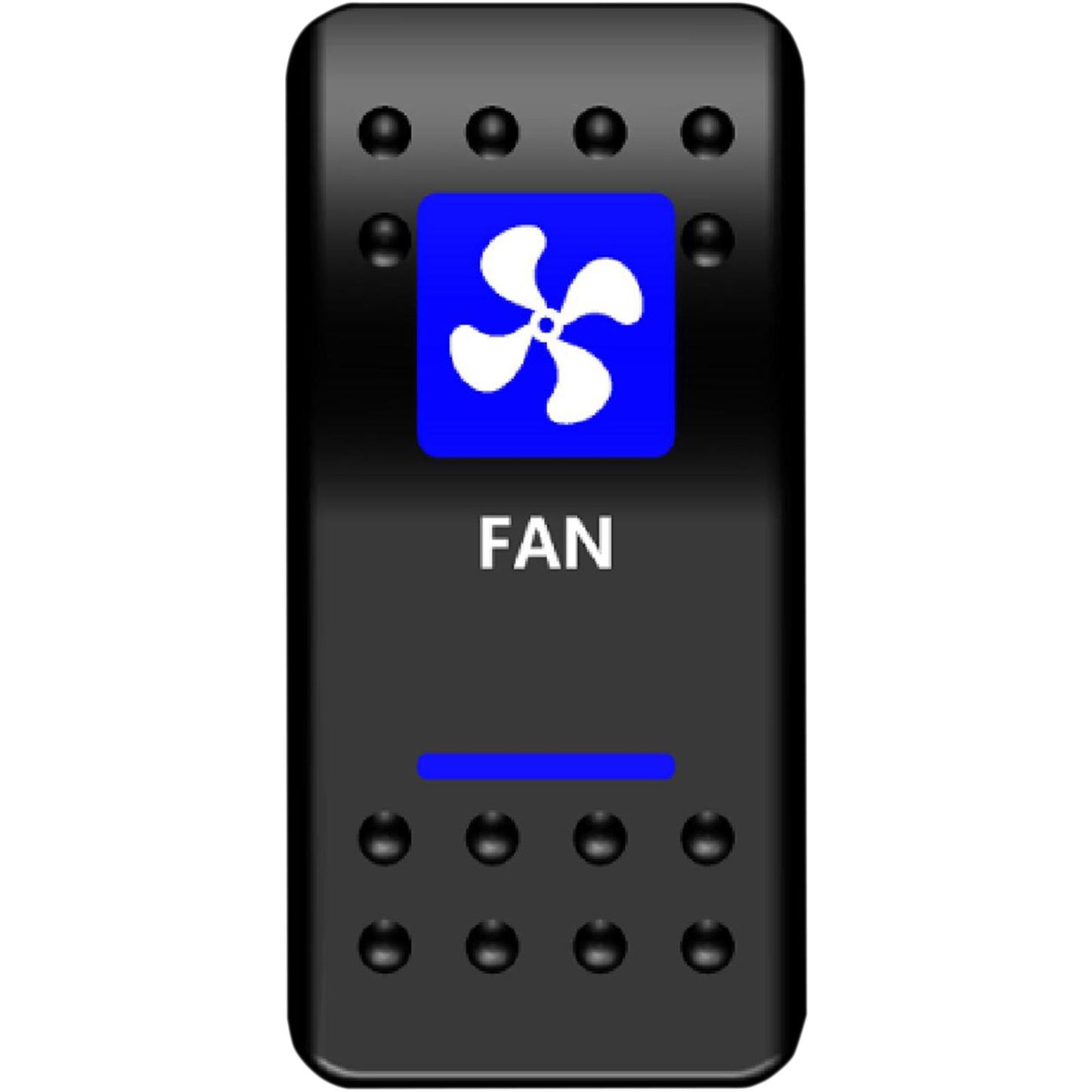 Moose Offroad Rocker Switch - Fan - Blue 2106-0455_442197