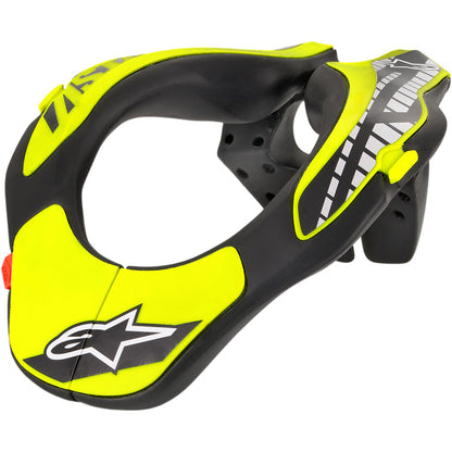 Alpinestars Youth Neck Support - Black/Yellow Fluorescent - One Size [MPN: 6540118-155-LXL]_340182