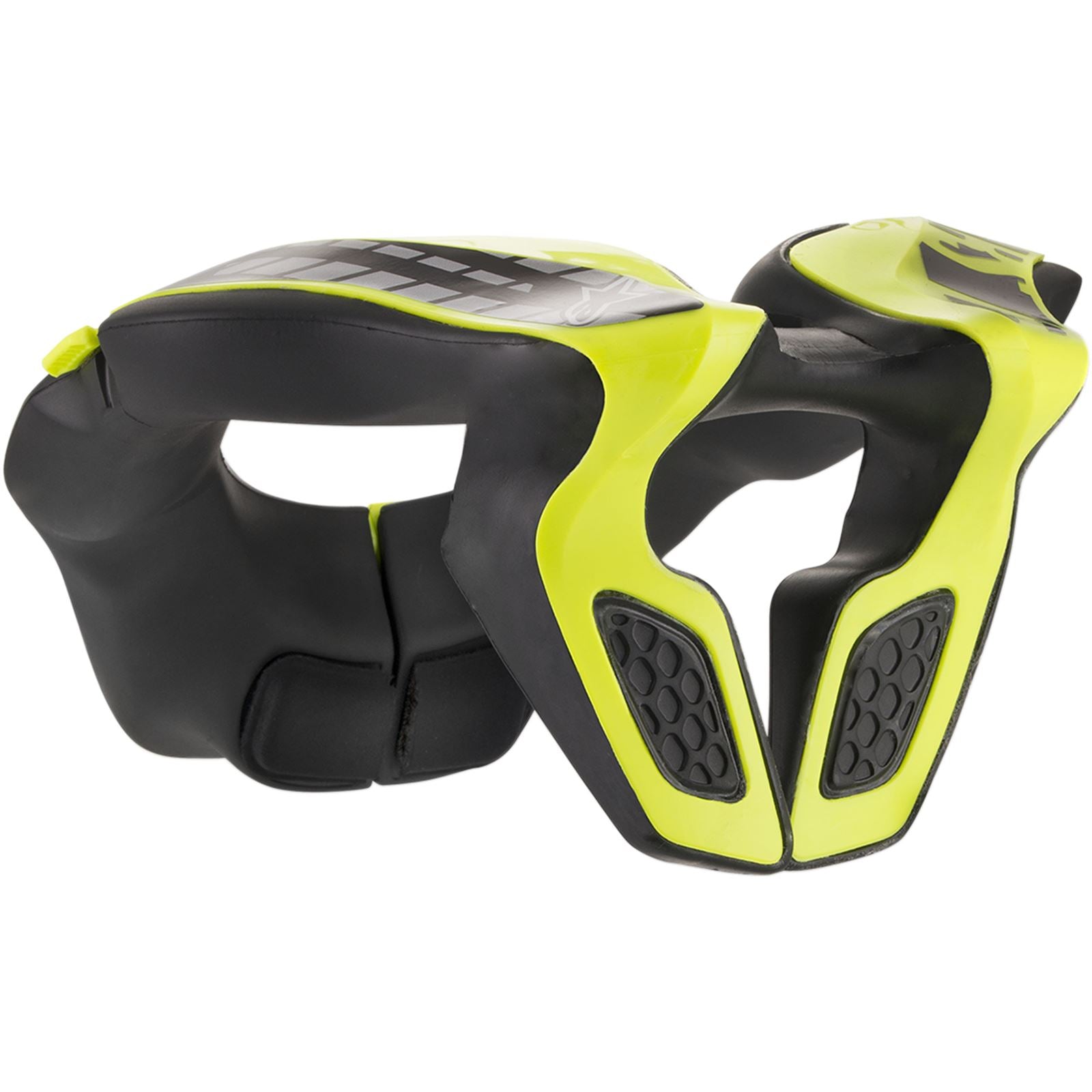 Alpinestars Youth Neck Support - Black/Yellow Fluorescent - One Size [MPN: 6540118-155-LXL]_340183
