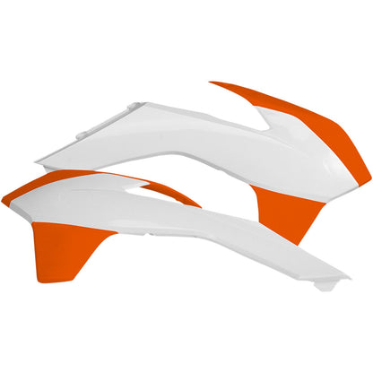 Acerbis Radiator Shrouds White/Orange 2314251088_319940