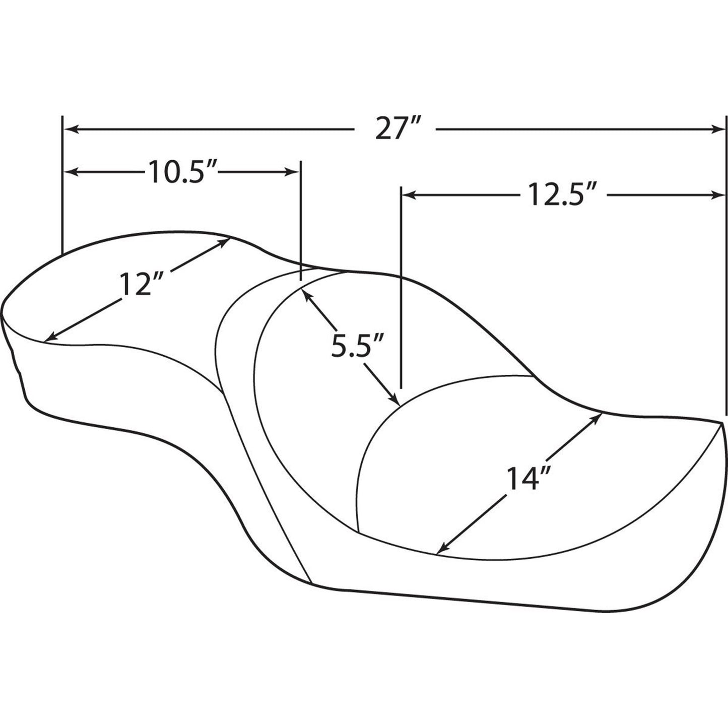 Drag Specialties Low-Profile Wide Seat Molded 04+XL 0804-0298_285492