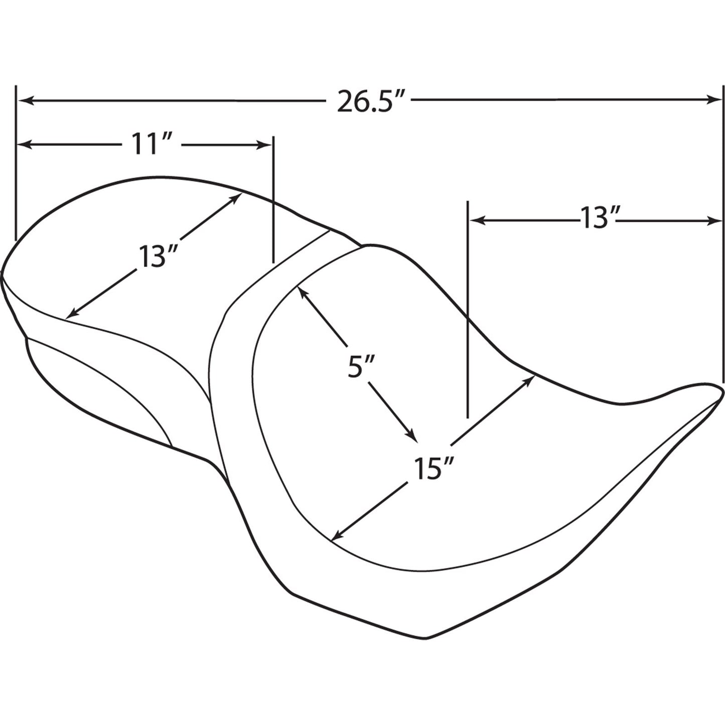 Drag Specialties Low Profile Seat - Mild Stitched - Hammer 0810-1585_374004