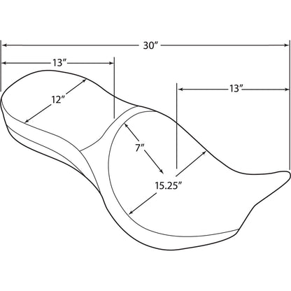 Drag Specialties Low Profile Seat - Driver's Backrest - Pillow - Vegas 0810-1607_374025