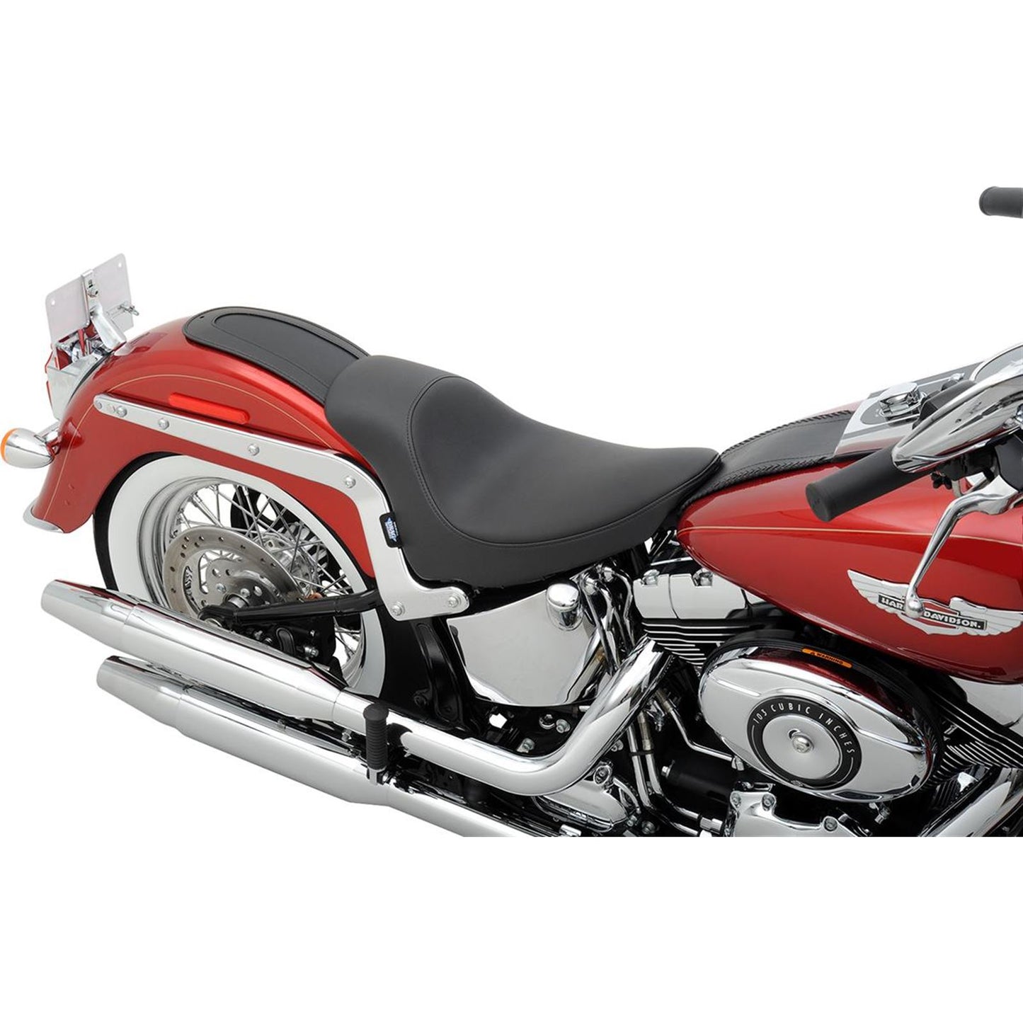Drag Specialties EZ-Solo Seat - Smooth - Solar-Reflective Leather - '07-'17 FLST 0802-0804_285578