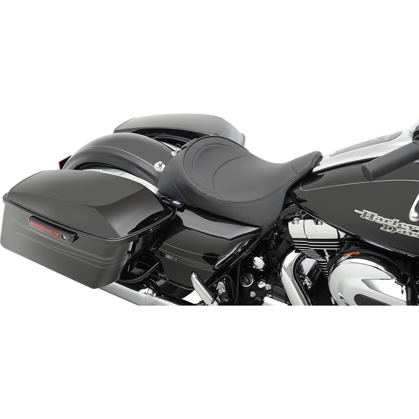Drag Specialties Solo Seat - Mild Stitched - Driver Backrest - FL '08+ 0801-0886_285588