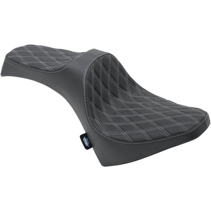 Drag Specialties Predator III Seat - Double Diamond - Silver Thread - Scout 0810-2120_619186