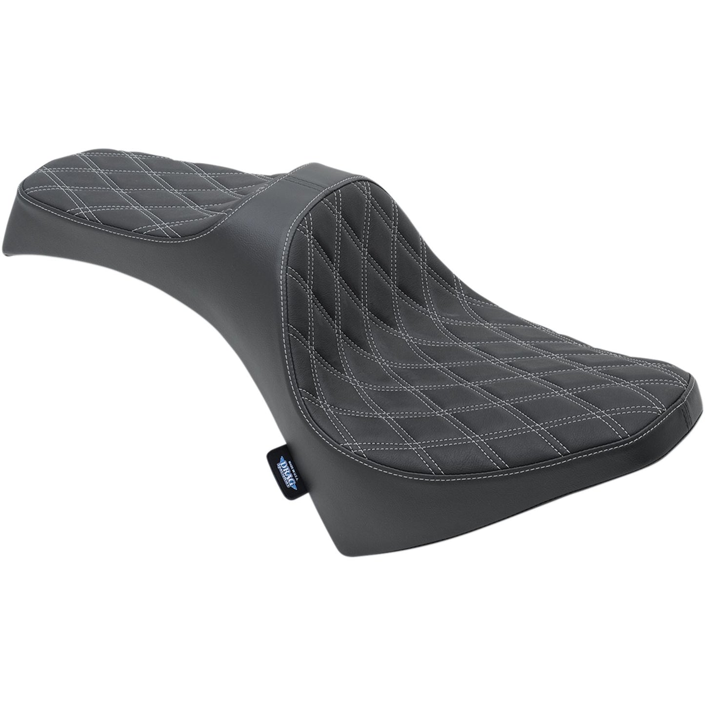 Drag Specialties Predator III Seat - Double Diamond - Silver Thread - Scout 0810-2120_374081