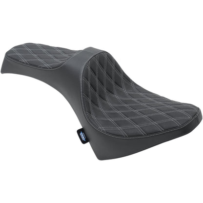 Drag Specialties Predator III Seat - Double Diamond - Silver Thread - Scout 0810-2120_374081