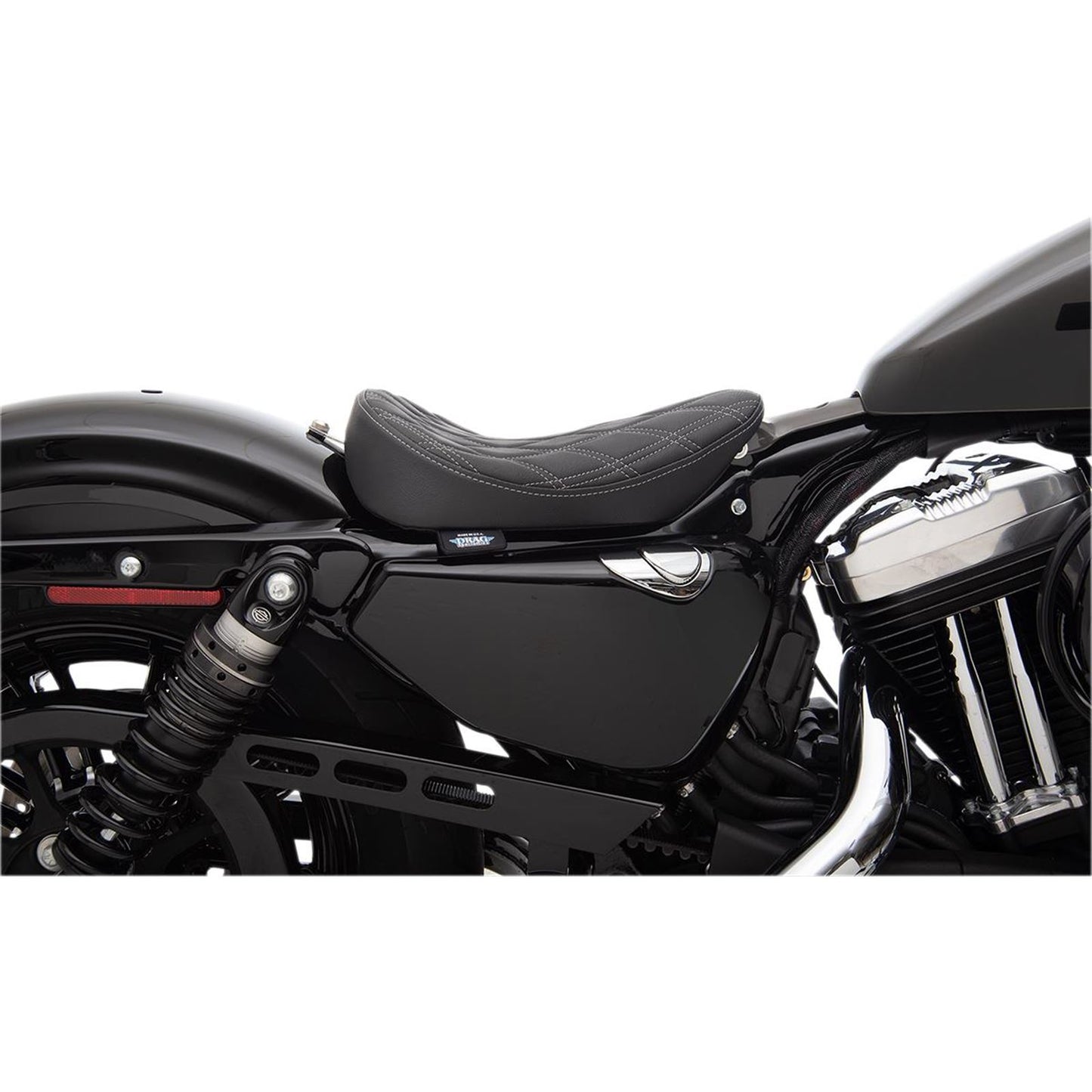 Drag Specialties Bobber Solo Seat - Double Diamond - Silver Stitch - XL 0804-0740_285611