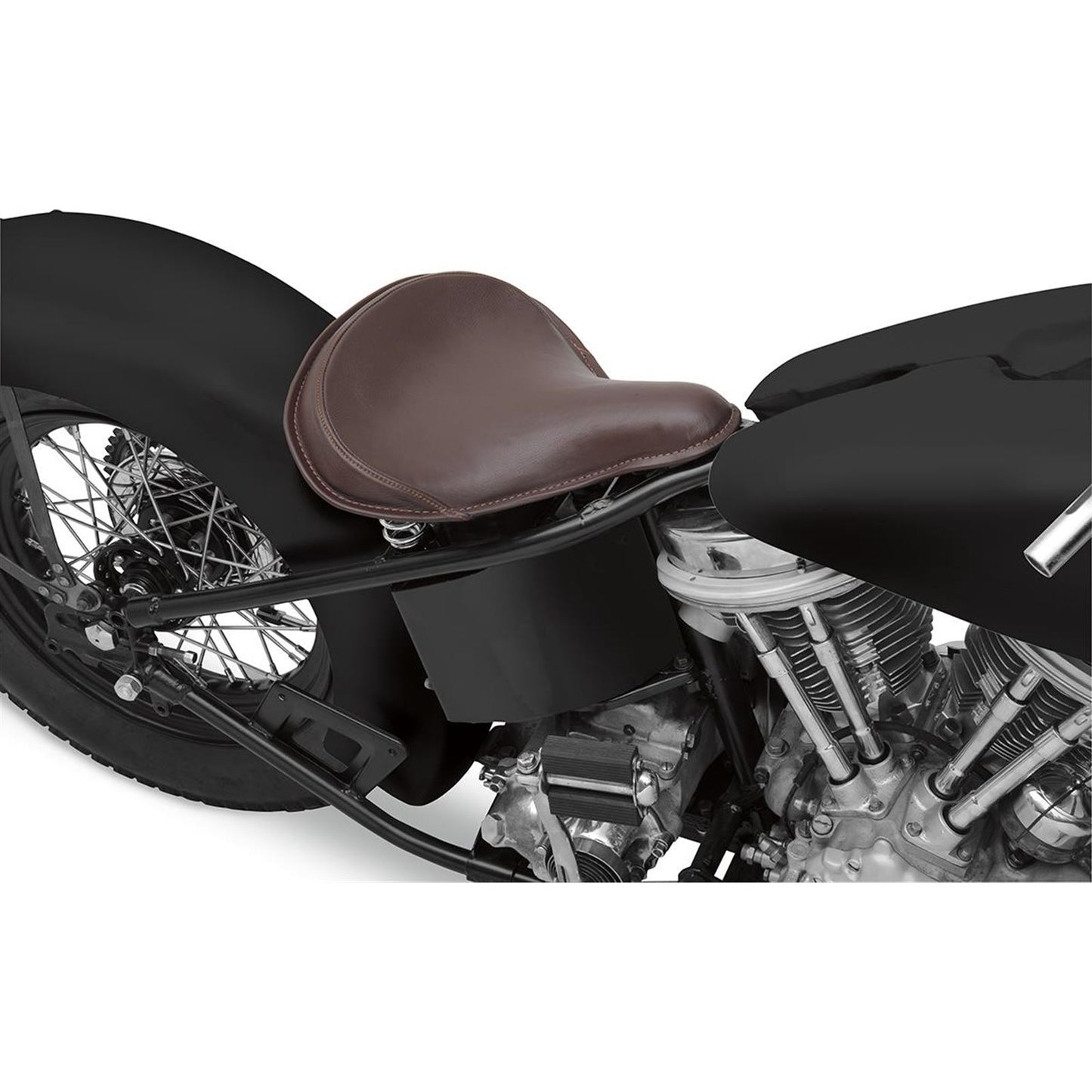 Drag Specialties Solo Seat - Large - Brown - Leather 0806-0049_285621