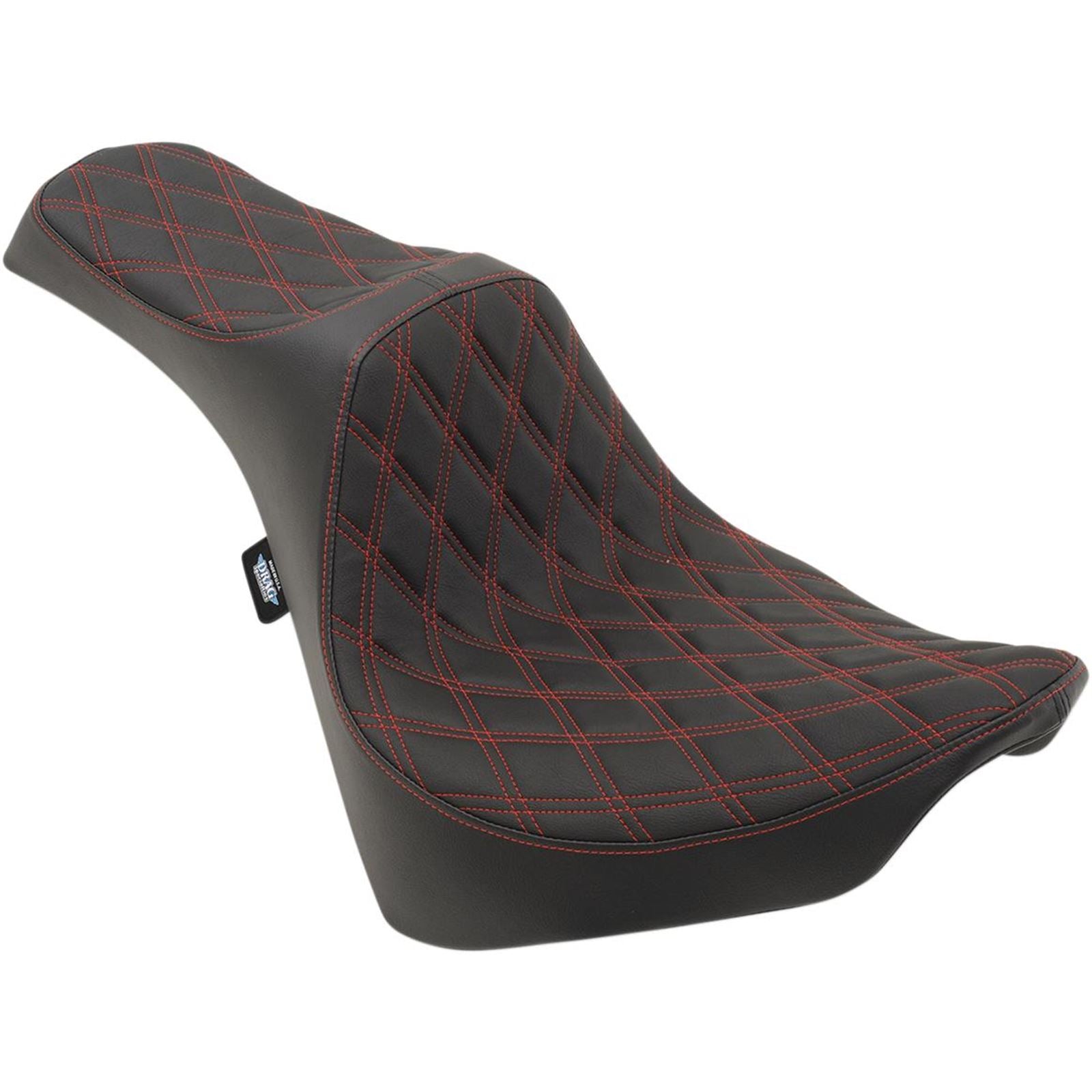 Drag Specialties Predator III Seat - Double Diamond - Red Thread -Softail 0802-1147_285688