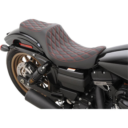 Drag Specialties Predator III Seat - Double Diamond - Red Thread 0803-0604_285699