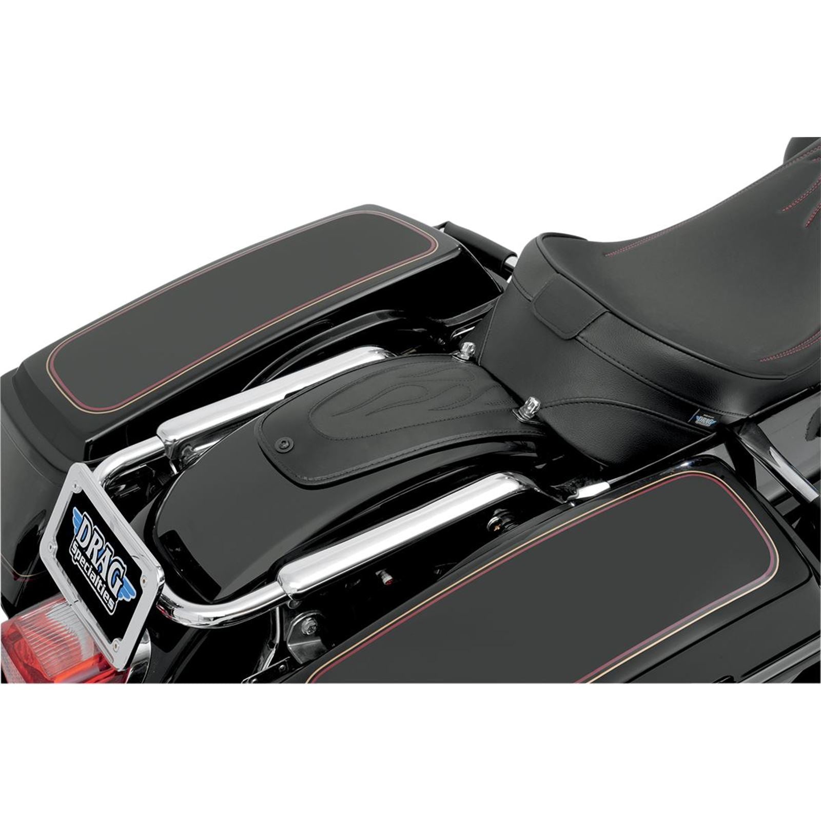 Drag Specialties Fender Skin - Flame Stitched Automotive-Grade Vinyl Center 12"Lx5.5"W 1405-0140_619194