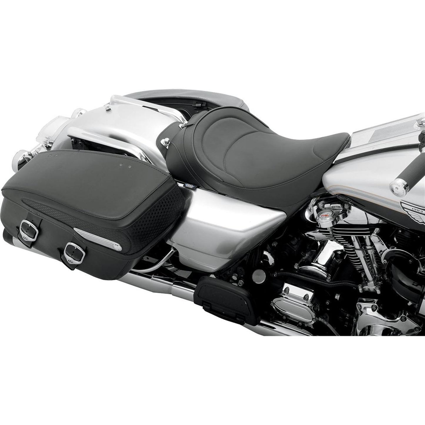 Drag Specialties Solo Seat - Mild Stitched - Driver Backrest - FLH '97-'07 0801-0493_285786