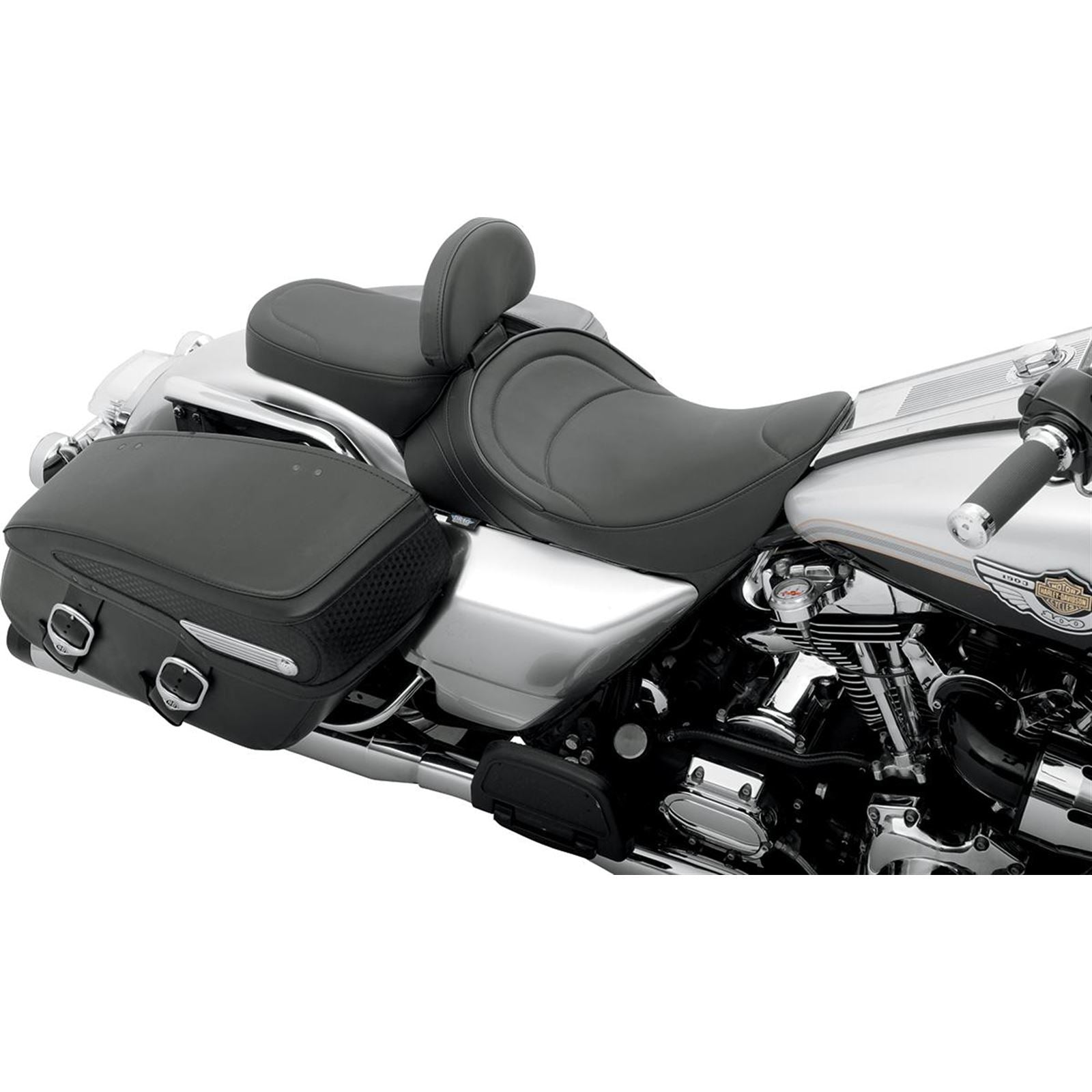 Drag Specialties Solo Seat - Mild Stitched - Driver Backrest - FLH '97-'07 0801-0493_285789
