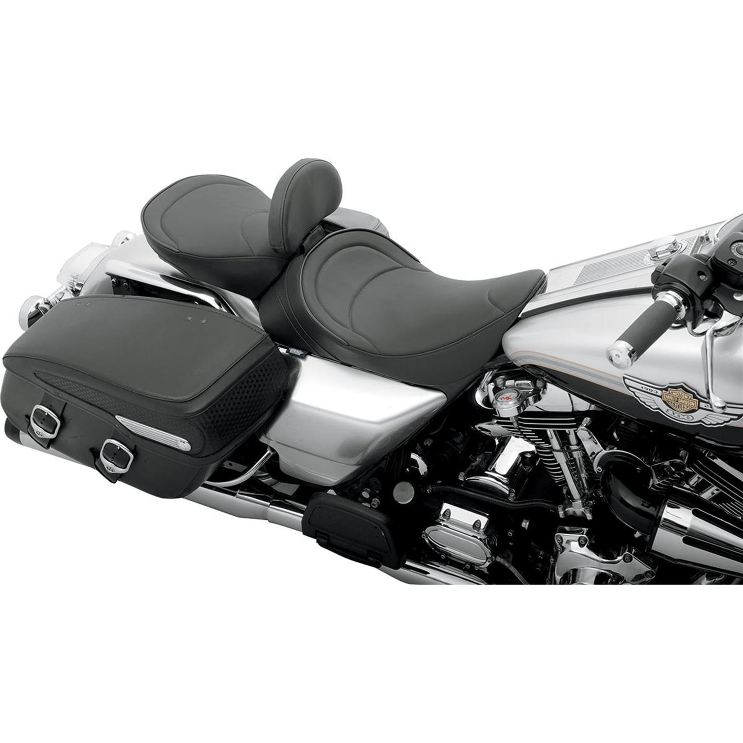 Drag Specialties Solo Seat - Mild Stitched - Driver Backrest - FLH '97-'07 0801-0493_285791