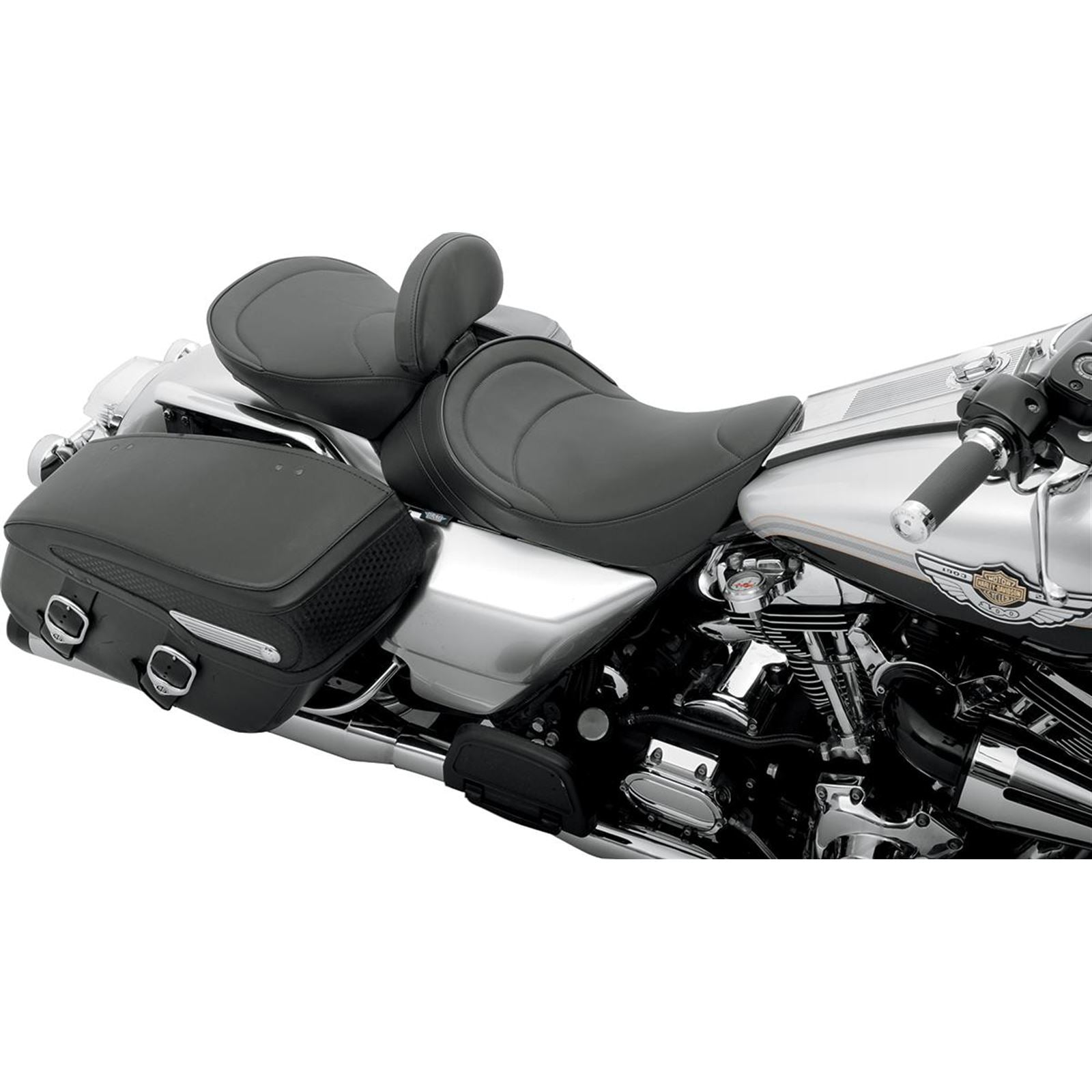 Drag Specialties Solo Seat - Mild Stitched - Driver Backrest - FLH '97-'07 0801-0493_285791