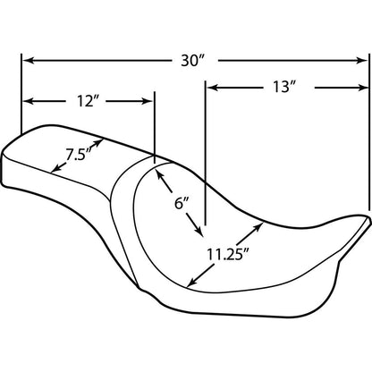 Drag Specialties Predator 2-Up Seat - Smooth - FXD '96-'03 0803-0409_285805