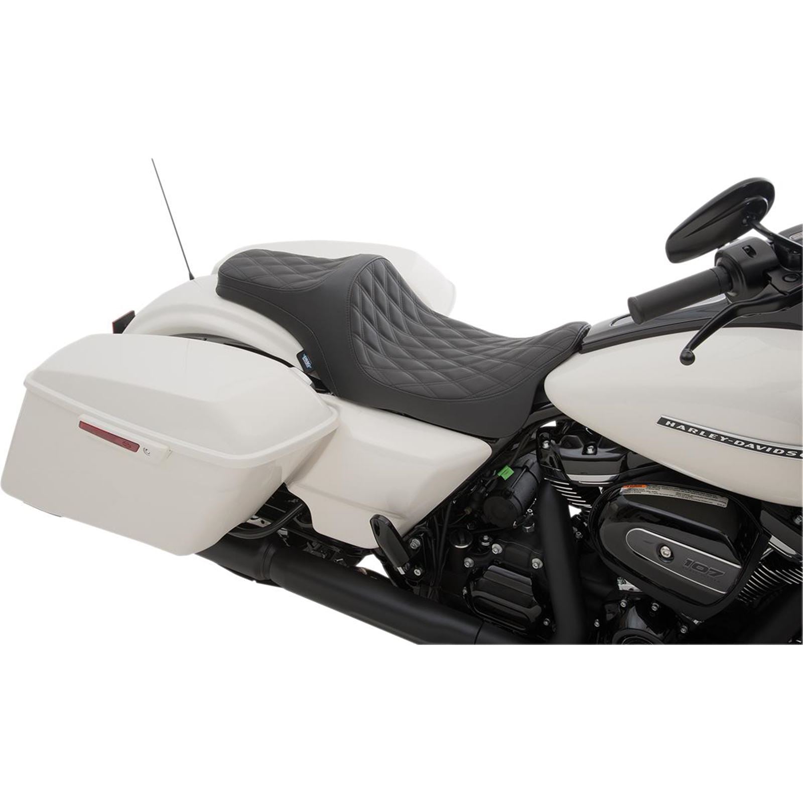 Drag Specialties Predator III Seat - Double Diamond - Vinyl - FL 0801-1114_285836