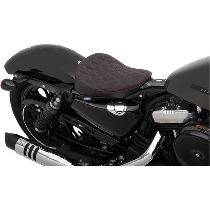 Drag Specialties Bobber Solo Seat - Double Diamond - Red Stitch - XL 0804-0741_286052