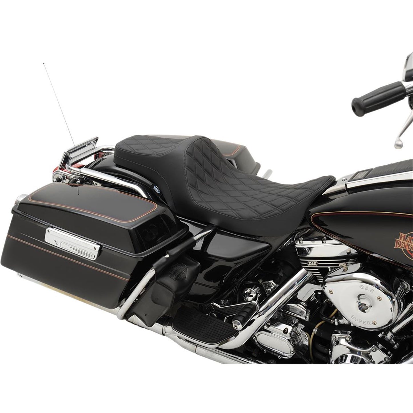 Drag Specialties Predator III Seat - Double Diamond 0801-1129_286065