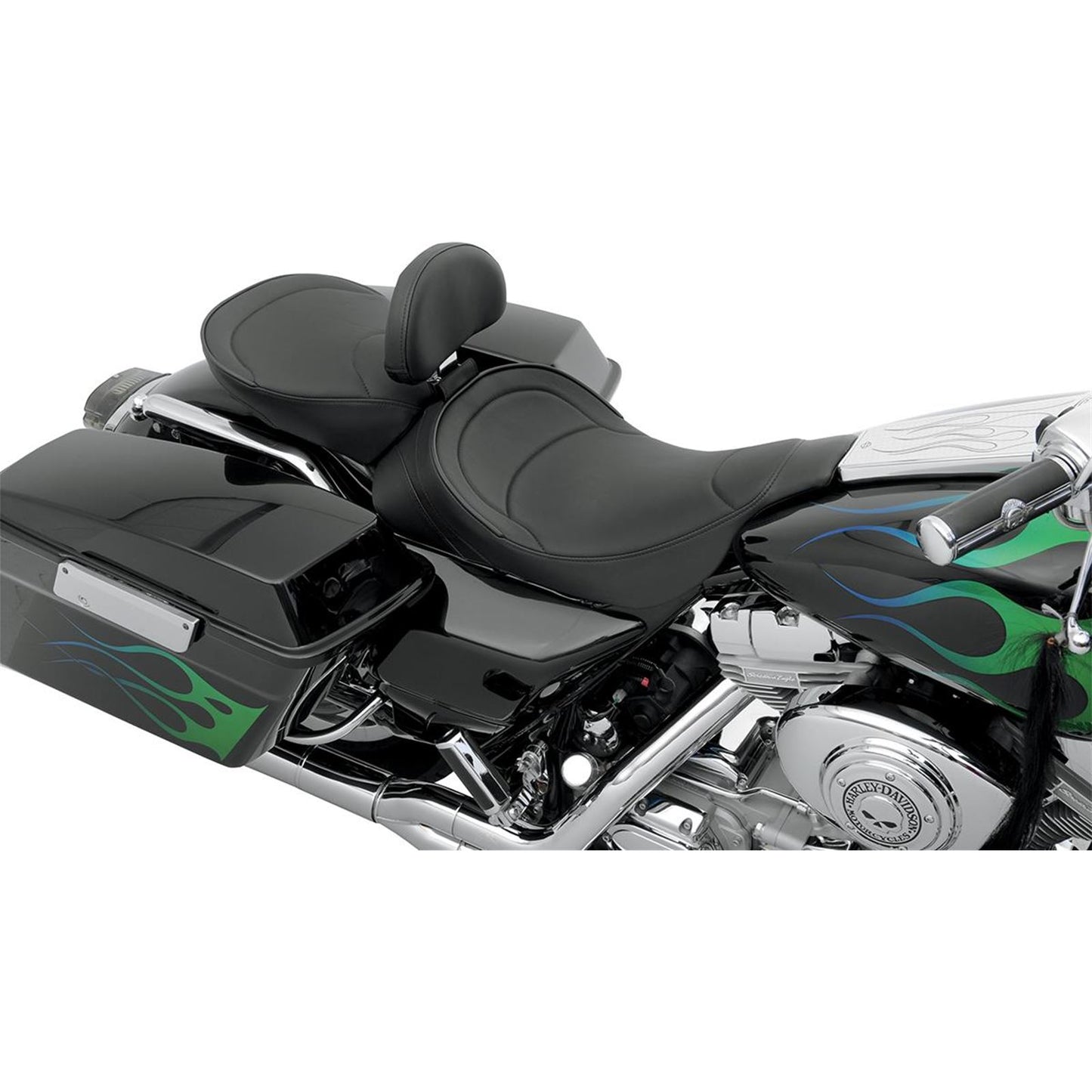 Drag Specialties Solo Seat - Mild Stitched - Driver Backrest - FLT '97-'07 0801-0491_286114