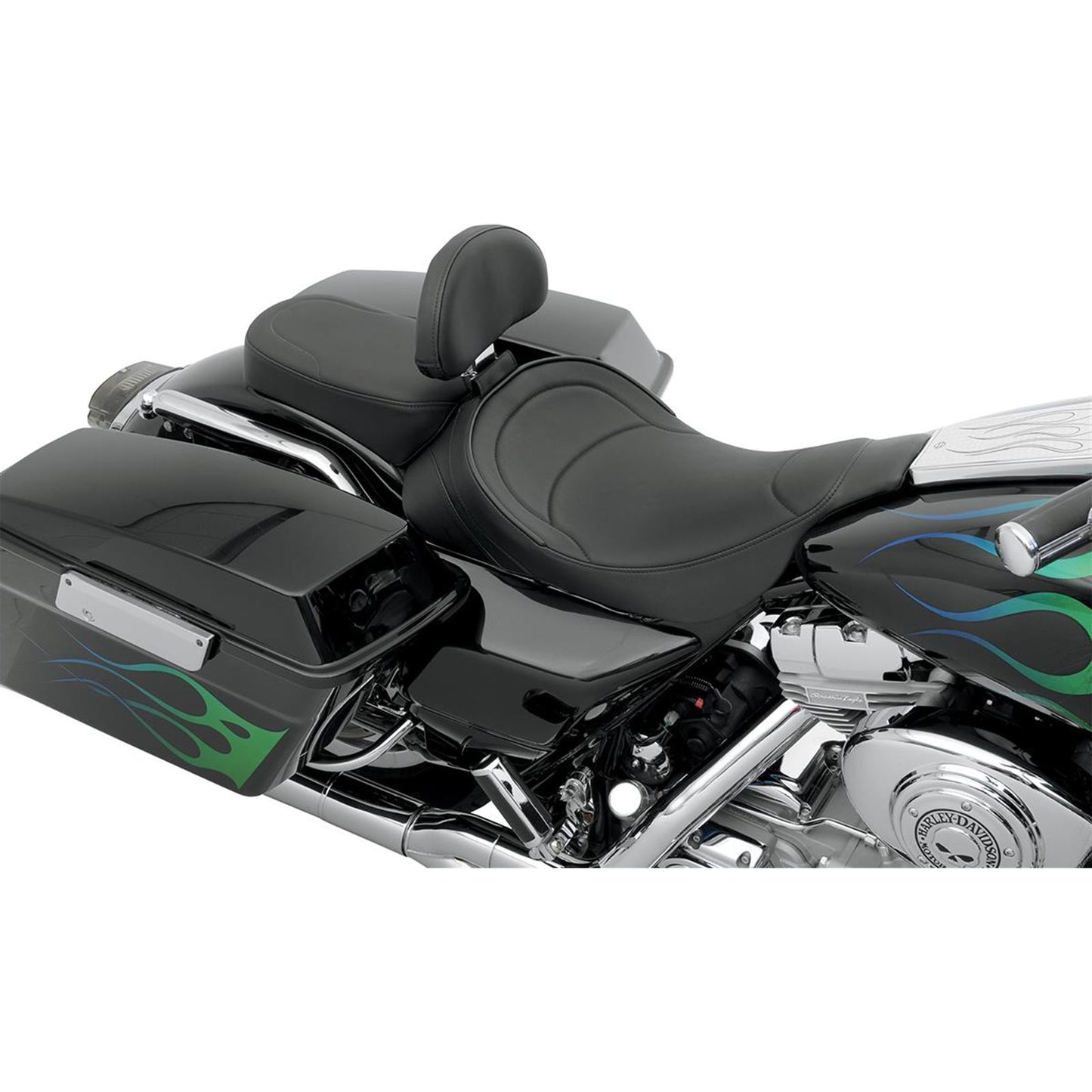 Drag Specialties Solo Seat - Mild Stitched - Driver Backrest - FLT '97-'07 0801-0491_286116