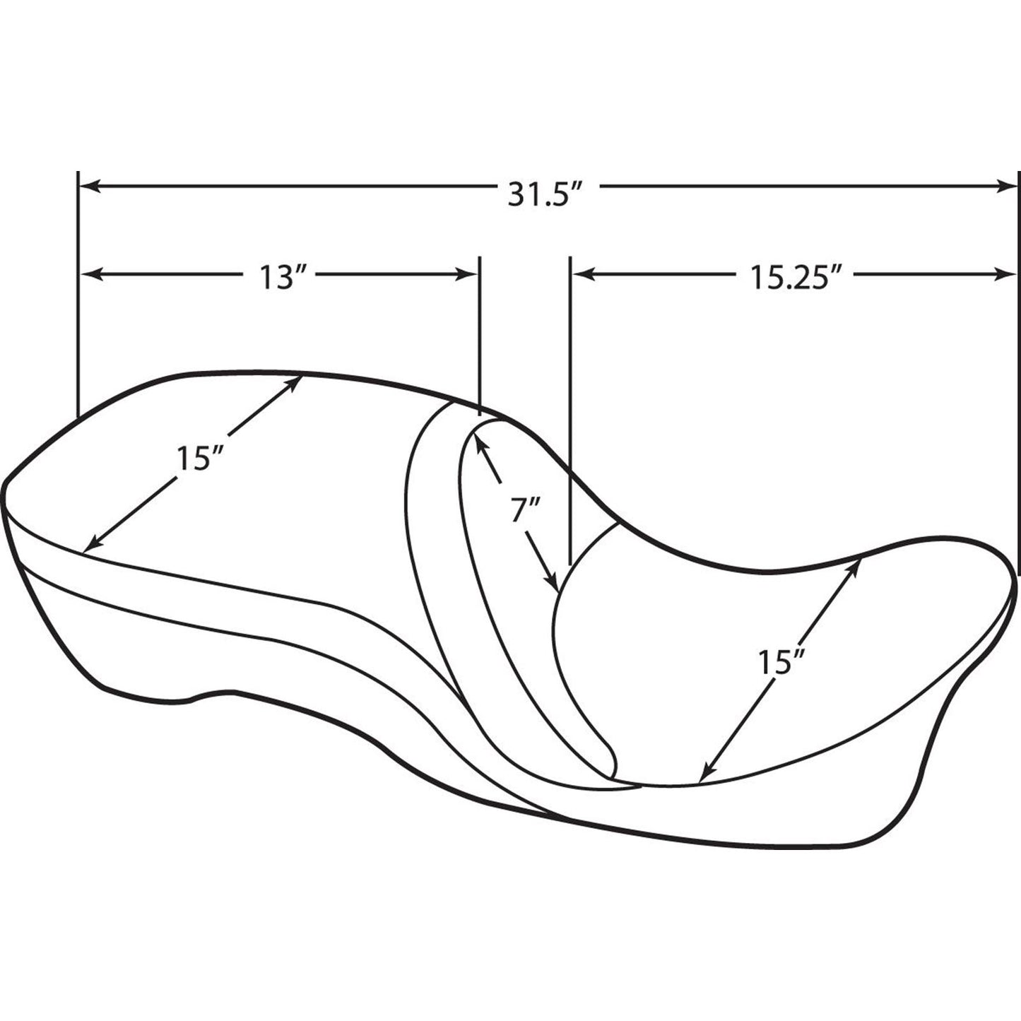 Drag Specialties Touring Seat - Pillow - FL '09+ 0801-0835_286240